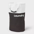 Scripted Structured Collapsible Hamper - Black - Brightroom™