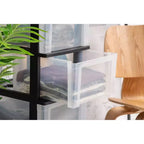 IRIS Chariot de rangement étroit en plastique à 4 tiroirs Noir Lot de 2
