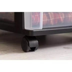 IRIS Chariot de rangement étroit en plastique à 4 tiroirs Noir Lot de 2