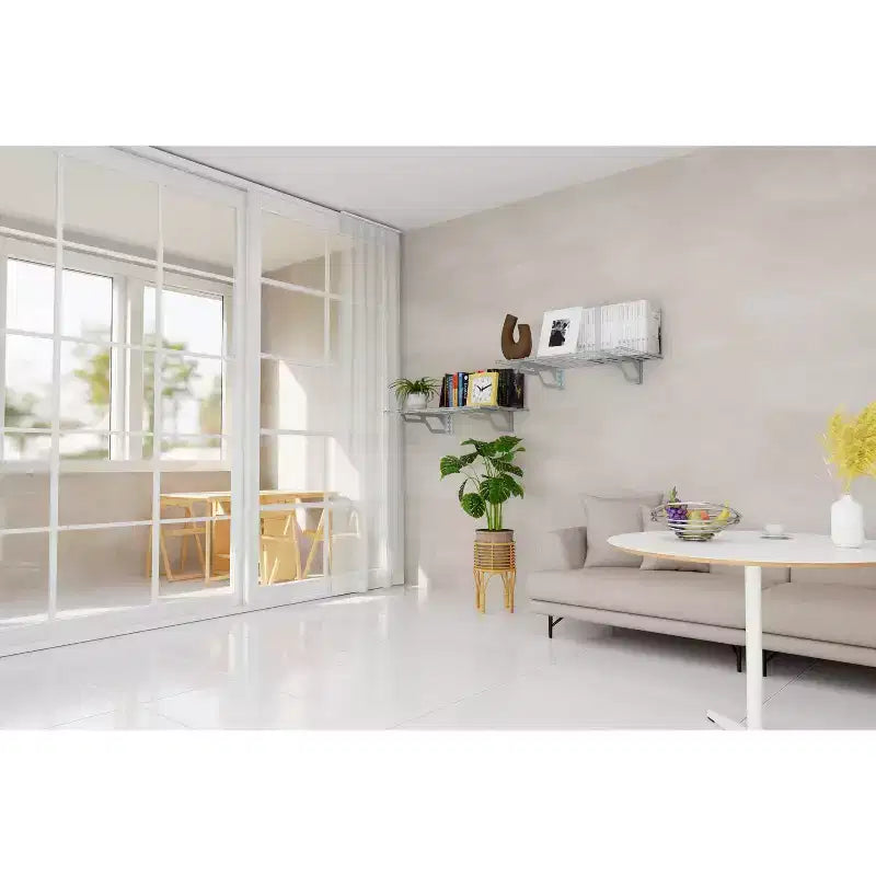 Lot de 2 étagères murales Atlas 60x90 cm, rangement de garage 180 kg, blanc