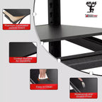 Shuntong Étagère métallique 5 niveaux 48 po x 18 po x 72 po avec poteaux dissimulés, planches laminées, finition texturée noire