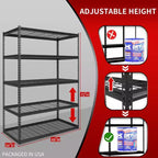 Étagère Atlas à 5 niveaux 48 po x 24 po x 72 po en acier sans boulons Charge 4000 lb avec plancher grillagé Gris foncé
