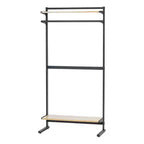 IRIS Closet Rack with Storage Adjustable Shelves: Portable Standing Garment Rack, Metal Frame, Black, 67.75" Height