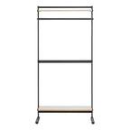IRIS Portant à vêtements avec rangement et étagères réglables : Portant portable, cadre en métal, noir, 172 cm de hauteur
