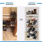 Range-chaussures 10 niveaux USTECH argenté avec barres rugueuses noires