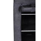 J&V TEXTILES Étagère à chaussures 4 niveaux avec poche latérale Peut contenir 24 chaussures Noir
