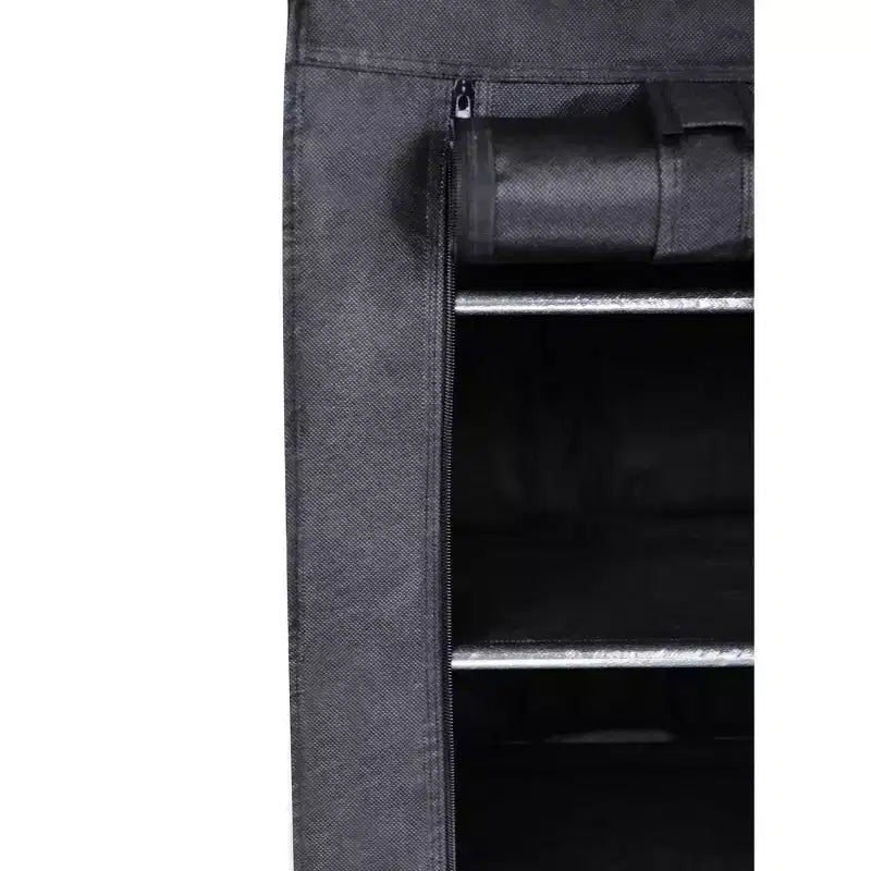 J&V TEXTILES Étagère à chaussures 4 niveaux avec poche latérale Peut contenir 24 chaussures Noir
