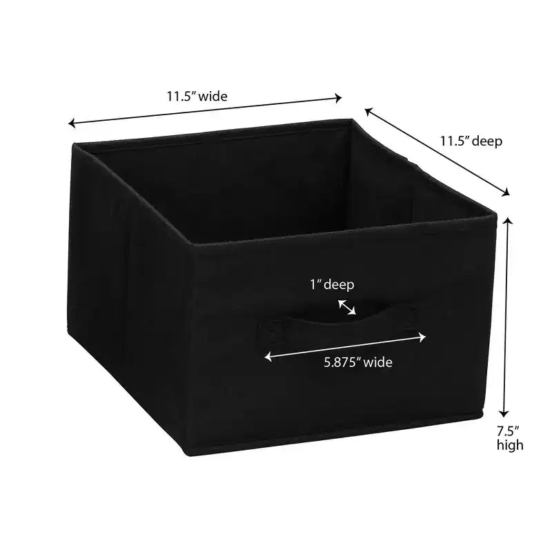 Lot de 2 tiroirs étagères suspendues larges en lin noir Household Essentials : Organisateur de placard et solution de rangement suspendue