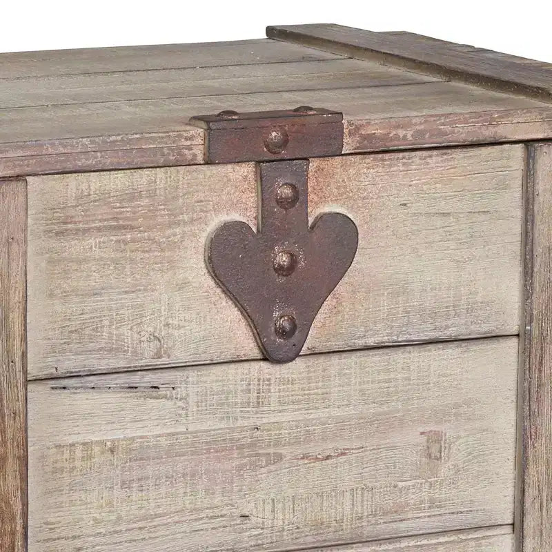 Malle de rangement décorative patinée Small de Household Essentials : Malle de rangement multicolore pour tous les âges, 48,26 cm x 27,94 cm x 40,00 cm