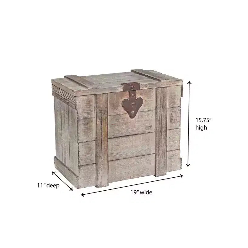Malle de rangement décorative patinée Small de Household Essentials : Malle de rangement multicolore pour tous les âges, 48,26 cm x 27,94 cm x 40,00 cm