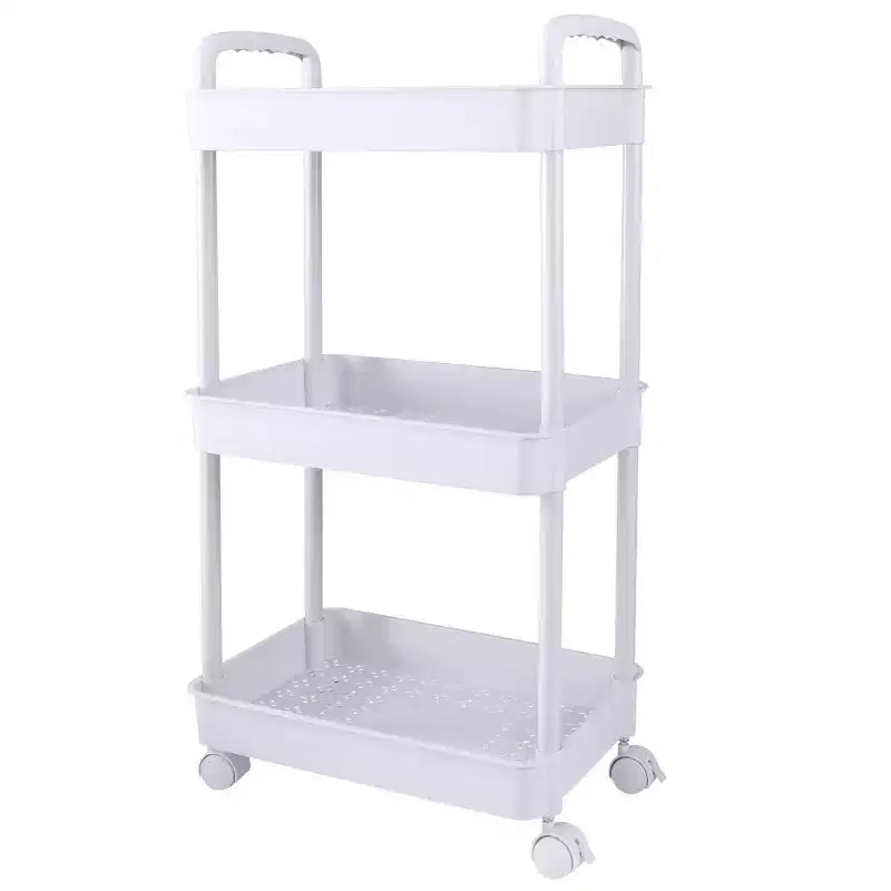 Chariot de rangement à roulettes 3 niveaux Organisez tout, blanc