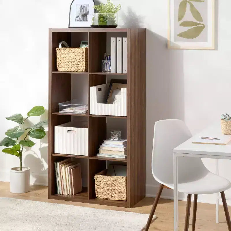 Étagère 8 compartiments 33 cm noyer - Brightroom™