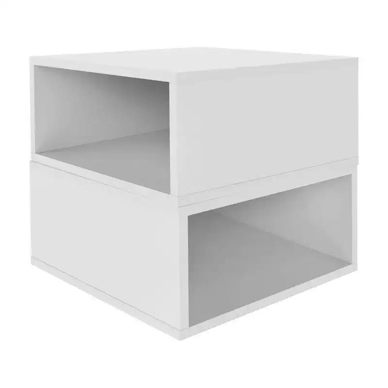 Niche 2pk Cubo Demi-Taille Bois Empilable Rangement Bibliothèque Organisateur Étagère Cube Blanc Neige