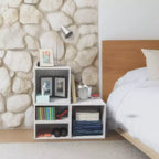 Niche 2pk Cubo Demi-Taille Bois Empilable Rangement Bibliothèque Organisateur Étagère Cube Blanc Neige
