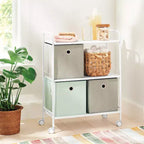 Chariot de rangement métallique blanc large à 3 étagères - Brightroom™