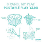 Parc pour bébé portable intérieur et extérieur Regalo My Play Deluxe Extra Large - Bleu sarcelle