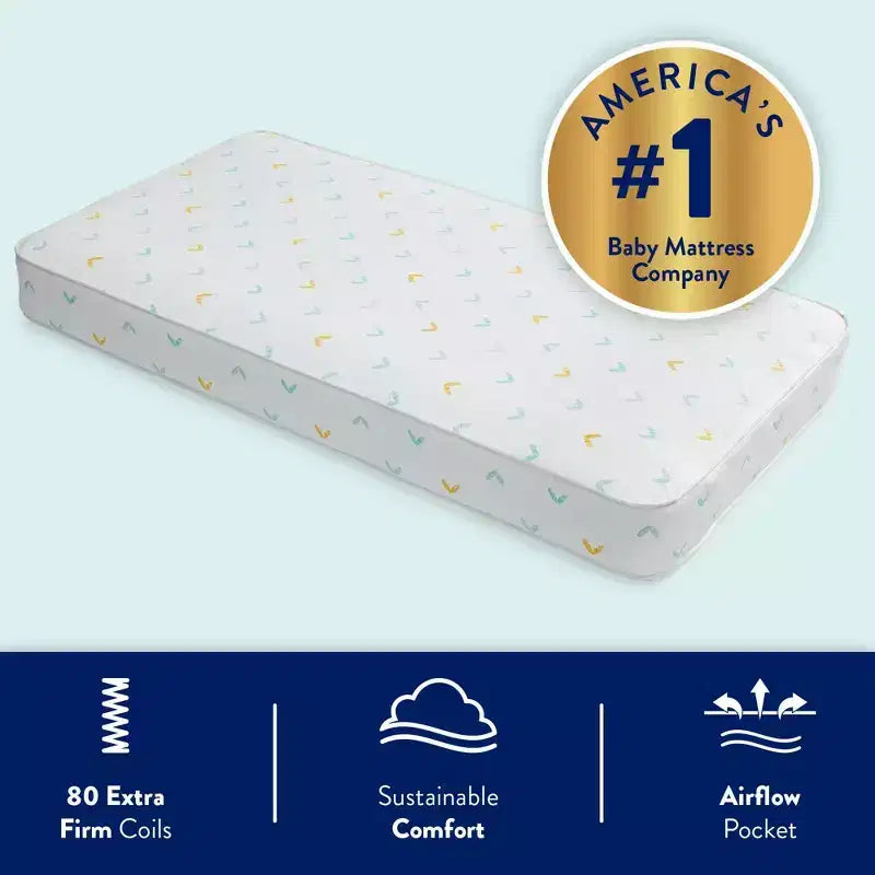 Matelas de lit de bébé et de tout-petit Sleepy Little One de Kolcraft : Ferme, épaisseur de 12,7 cm, housse imperméable, ressorts continus