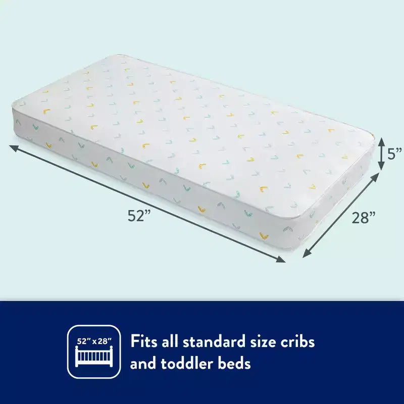 Matelas de lit de bébé et de tout-petit Sleepy Little One de Kolcraft : Ferme, épaisseur de 12,7 cm, housse imperméable, ressorts continus