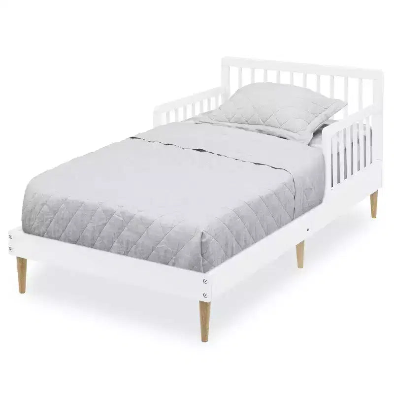 Lit pour enfant Delta Children Jordan - Blanc Bianca : Lit de taille standard, cadre en pin, style décoratif moderne