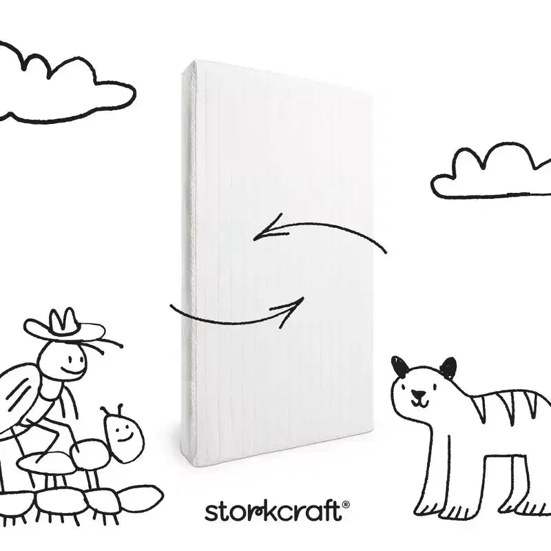 Matelas de lit de bébé et de tout-petit double face Storkcraft 6 po résistant à l'eau évolutif : fermeté, housse en maille amovible, remplissage en fibre