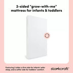 Matelas de lit de bébé et de tout-petit double face Storkcraft 6 po résistant à l'eau évolutif : fermeté, housse en maille amovible, remplissage en fibre