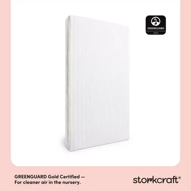 Matelas de lit de bébé et de tout-petit double face Storkcraft 6 po résistant à l'eau évolutif : fermeté, housse en maille amovible, remplissage en fibre
