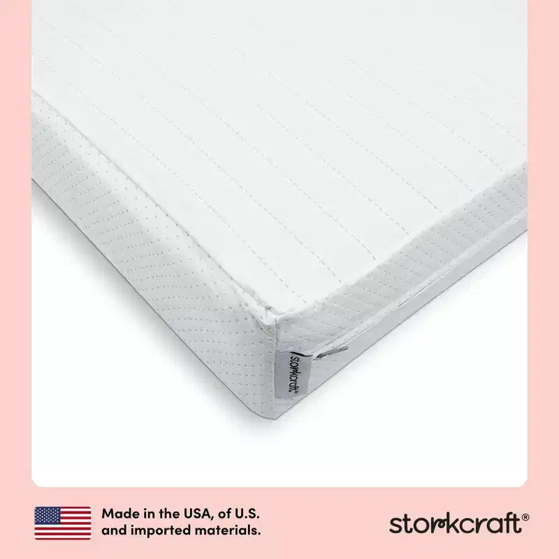 Matelas de lit de bébé et de tout-petit double face Storkcraft 6 po résistant à l'eau évolutif : fermeté, housse en maille amovible, remplissage en fibre
