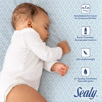 Matelas pour lit de bébé en mousse respirante et durable Sealy OMNI-Breathe sans PVC - Blanc