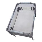 Baby Trend Lil Snooze Deluxe III Centre de puériculture et parc pour jumeaux - Gris douillet : Cadre en métal, Rembourrage en mousse, Capacité de 13,6 kg