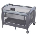 Baby Trend Lil Snooze Deluxe III Centre de puériculture et parc pour jumeaux - Gris douillet : Cadre en métal, Rembourrage en mousse, Capacité de 13,6 kg