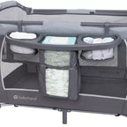 Baby Trend Lil Snooze Deluxe III Centre de puériculture et parc pour jumeaux - Gris douillet : Cadre en métal, Rembourrage en mousse, Capacité de 13,6 kg