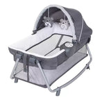 Baby Trend Lil Snooze Deluxe III Centre de puériculture et parc pour jumeaux - Gris douillet : Cadre en métal, Rembourrage en mousse, Capacité de 13,6 kg