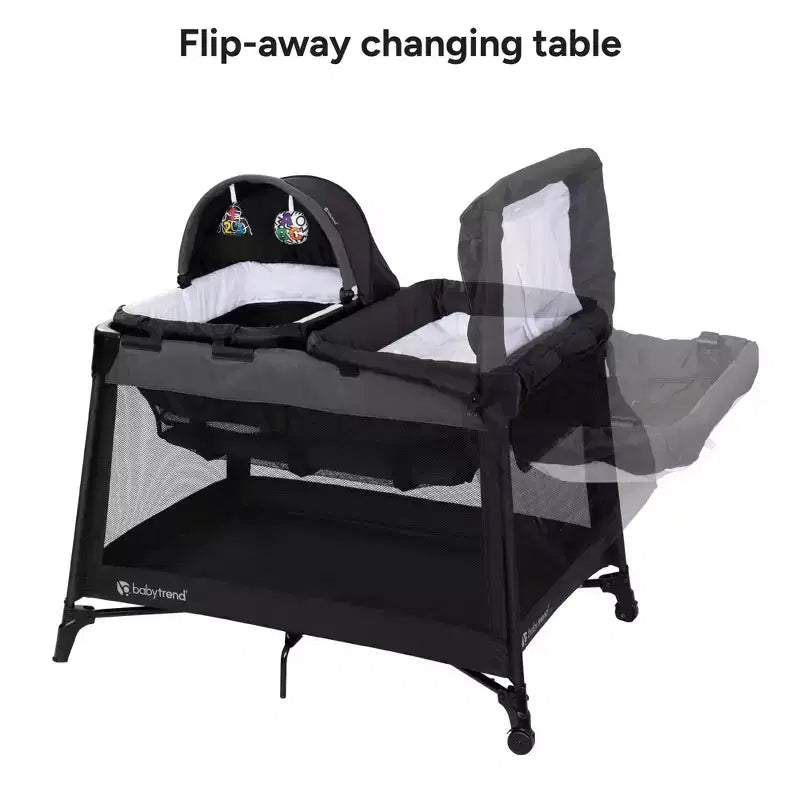 Centre de puériculture et parc de voyage Baby Trend Willow - Cosmic Black