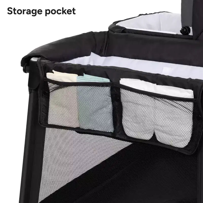 Centre de puériculture et parc de voyage Baby Trend Willow - Cosmic Black