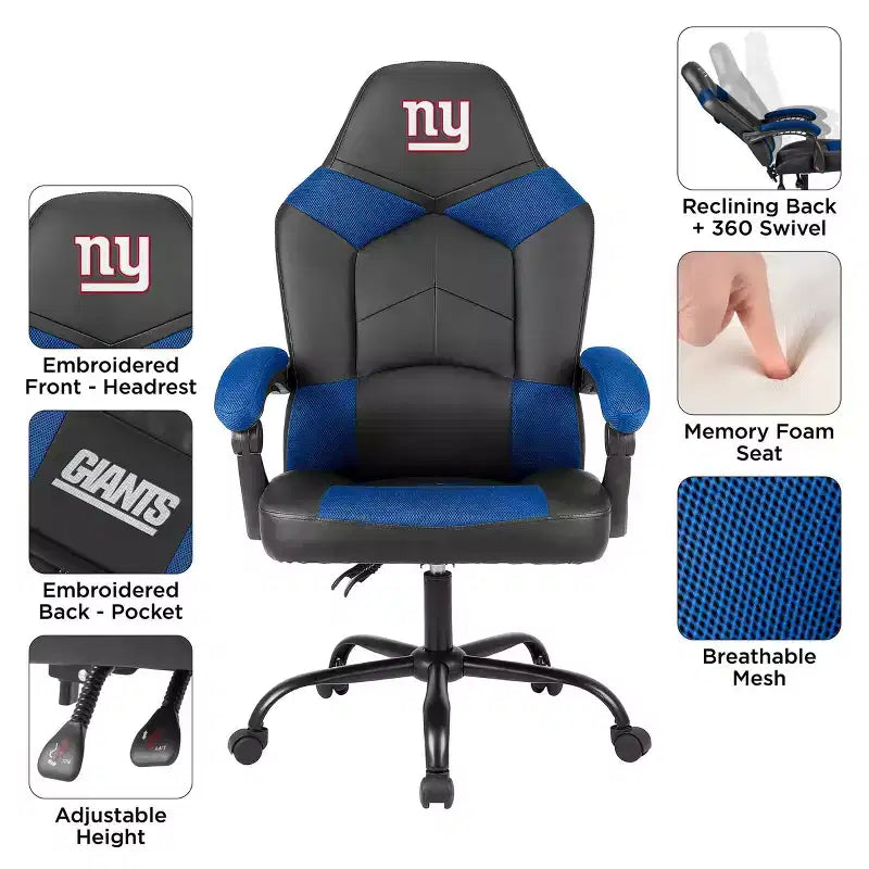 Chaise de bureau surdimensionnée NFL New York Giants
