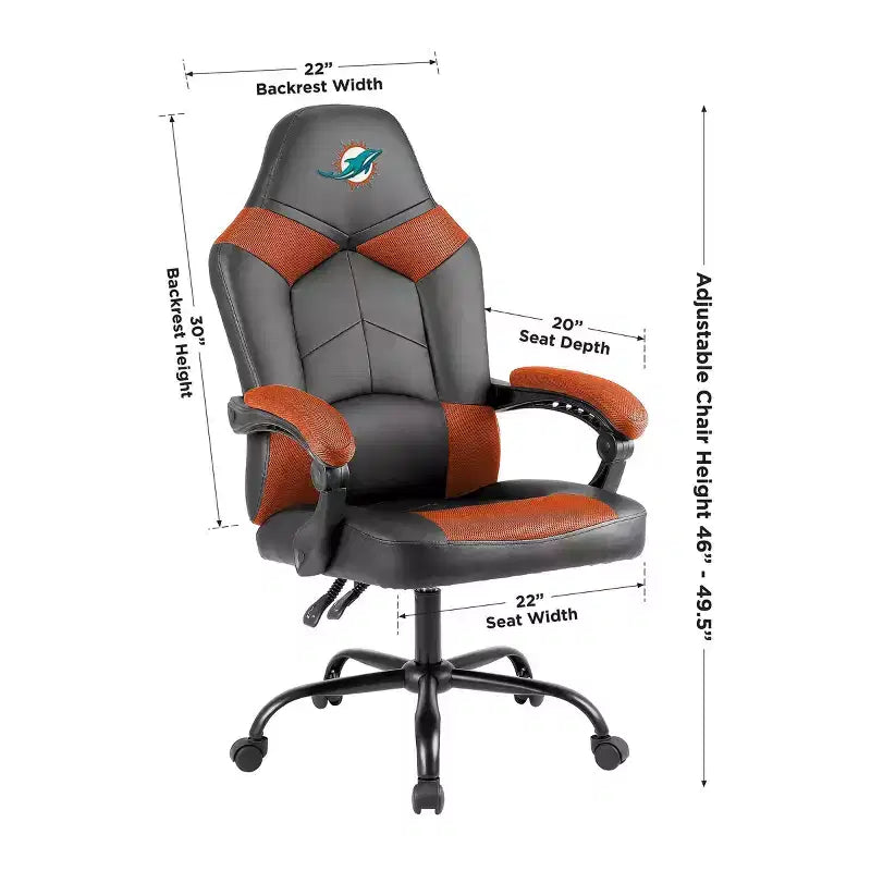 Fauteuil de bureau surdimensionné NFL Miami Dolphins