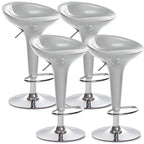 Tabouret de bar pivotant en plastique chromé réglable en hauteur