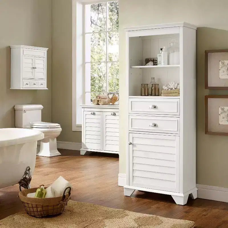 Meuble mural Crosley Lydia avec miroir Blanc chaud