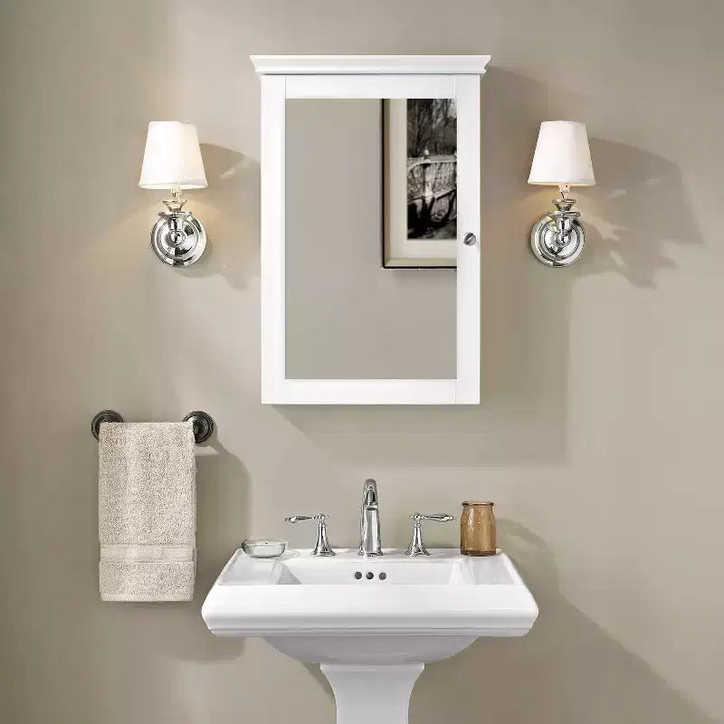Meuble mural Crosley Lydia avec miroir Blanc chaud