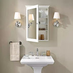 Meuble mural Crosley Lydia avec miroir Blanc chaud