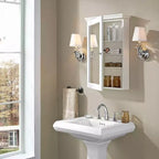 Meuble mural Crosley Lydia avec miroir Blanc chaud