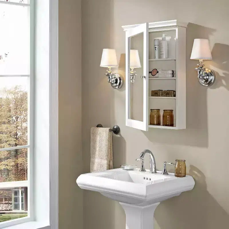 Meuble mural Crosley Lydia avec miroir Blanc chaud