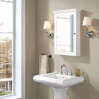 Meuble mural Crosley Lydia avec miroir Blanc chaud
