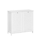 RiverRidge Ellsworth Double Tilt-Out Laundry Hamper Cabinet with Removable Cloth Storage Bag - White