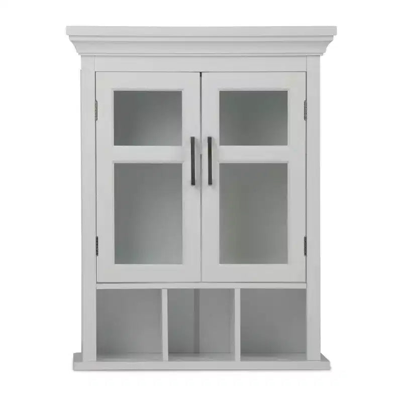 Armoire murale de salle de bain à deux portes Hayes avec niches blanches - WyndenHall