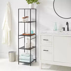 Tour de rangement de salle de bain haute en métal noir - Brightroom™
