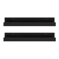24 x 3.3 2pc Decorative Wall Shelf Set Black - Uniek