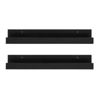 24 x 3.3 2pc Decorative Wall Shelf Set Black - Uniek