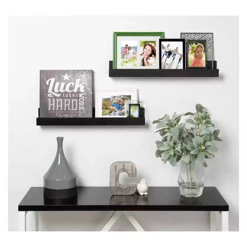 Lot de 2 étagères murales décoratives 24 x 3,3 po noires - Uniek