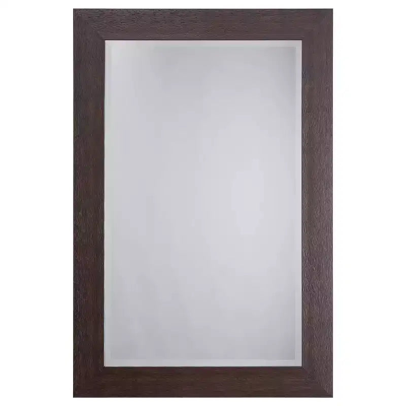 Decorative Wall Mirror with Beveled Edge Black - Yosemite Home Decor: Espresso Frame, 24x36, Wall Mount